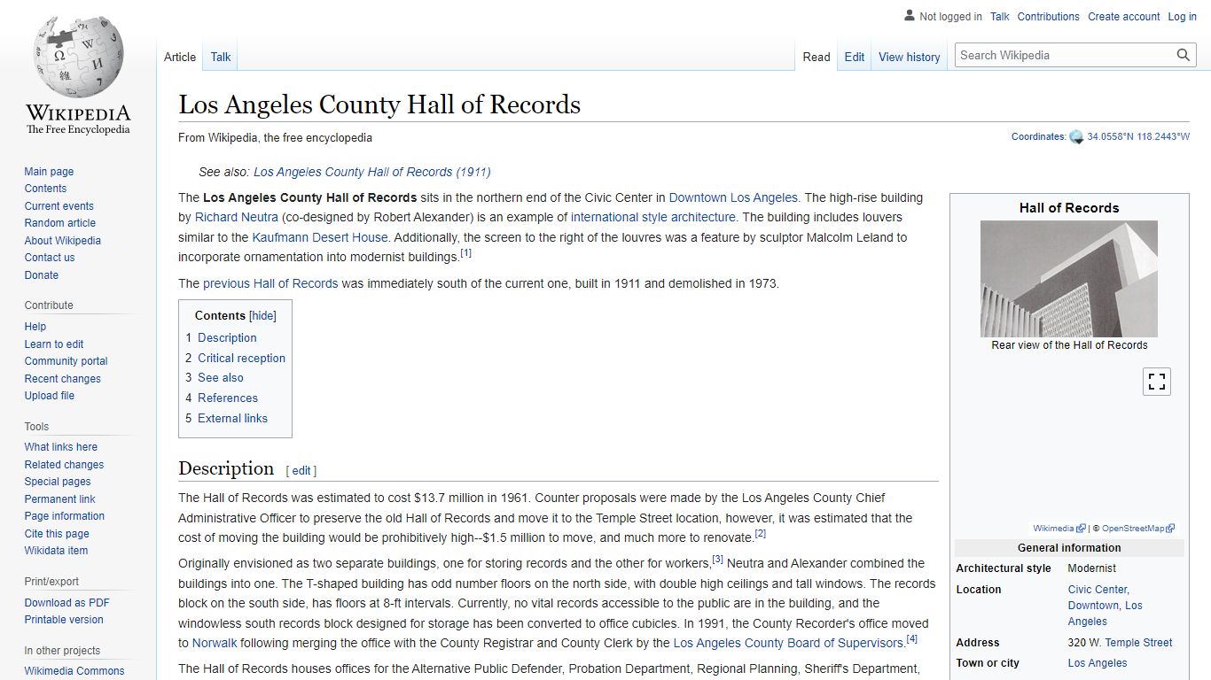 Los Angeles County Hall of Records - Wikipedia